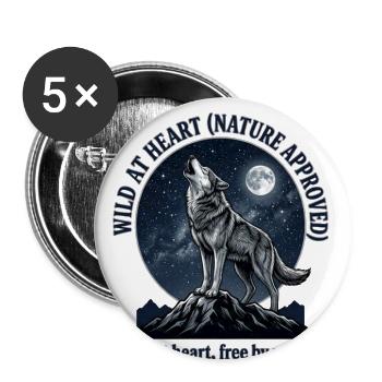 Moonlit Wolf Howl in Night Sky - Buttons large 2.2'' (5-pack) - white