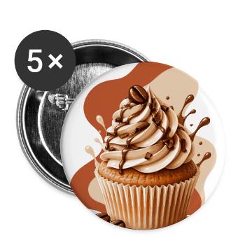 Coffee cupcake design for sweet, indulgent moments - Buttons large 2.2'' (5-pack) - white