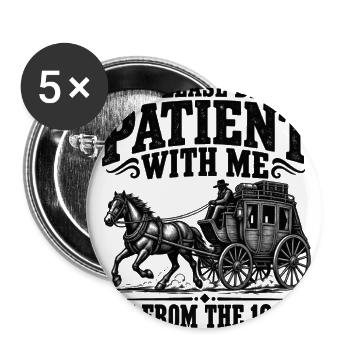 1900s Vintage Stagecoach - Buttons large 2.2'' (5-pack) - white