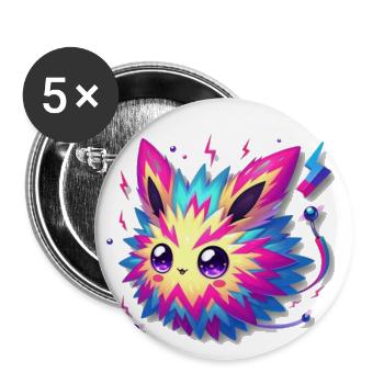 funny cute magnetic fox monster - Buttons large 2.2'' (5-pack) - white