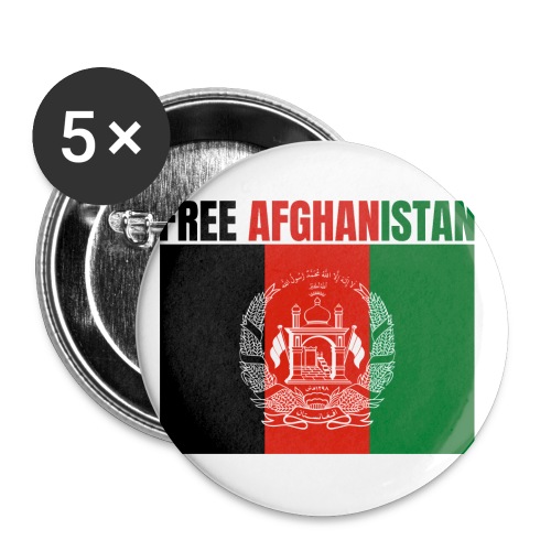 FREE AFGHANISTAN Flag of Afghanistan - Buttons large 2.2'' (5-pack)
