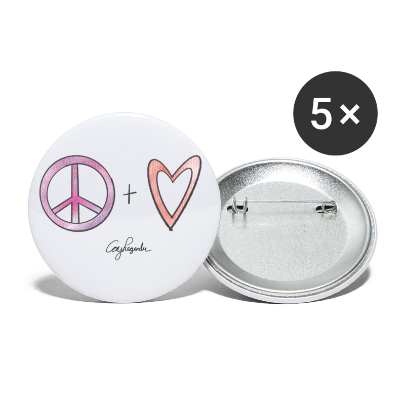 Peace and Love | Signature Collection - Buttons large 2.2'' (5-pack)