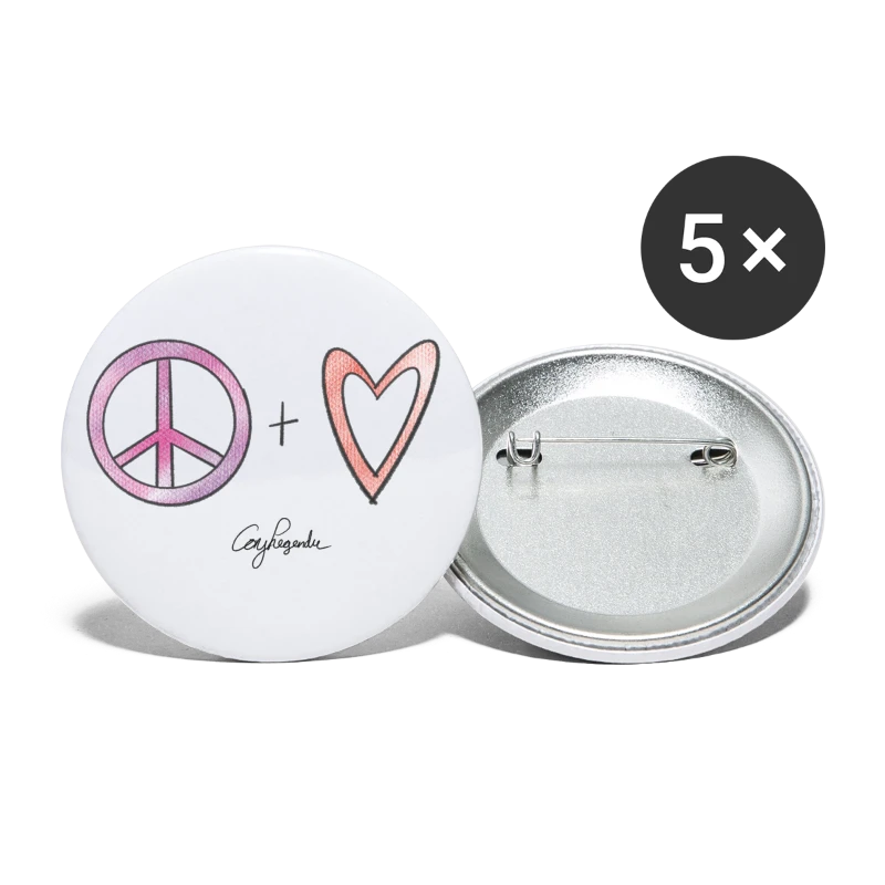 Peace and Love | Signature Collection - Buttons large 2.2'' (5-pack)