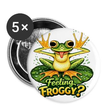 Feeling Froggy Cartoon Pose - Buttons large 2.2'' (5-pack) - white