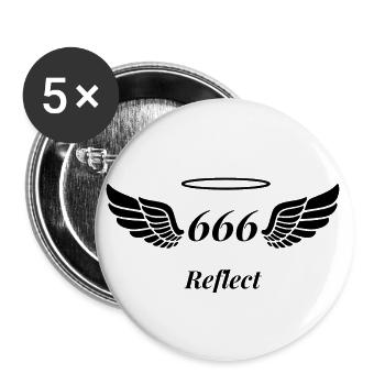 Angel Number 666 Reflect - Buttons large 2.2'' (5-pack) - white