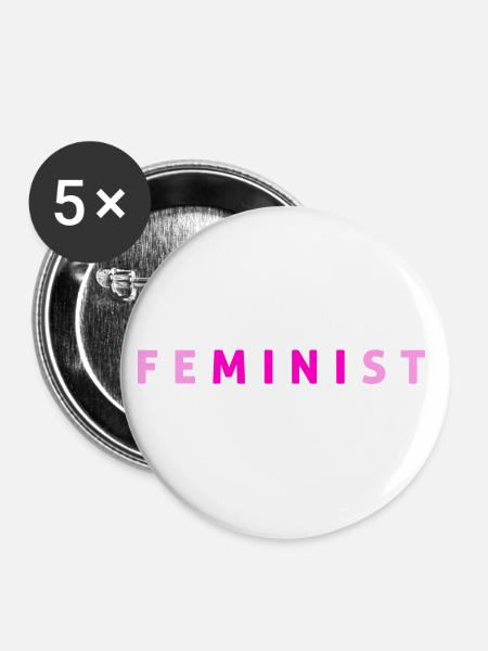 Feminist - Buttons large 2.2'' (5-pack) - white