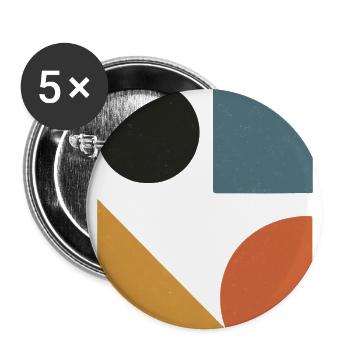 Geometric Colorblock Mosaic - Buttons large 2.2'' (5-pack) - white
