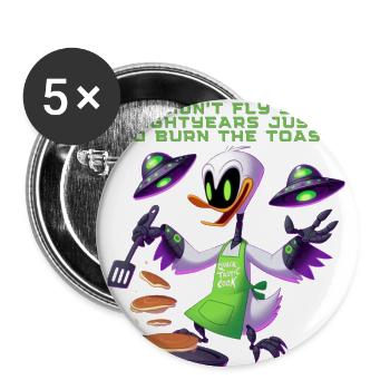 funny alien cook Ducky - Buttons large 2.2'' (5-pack) - white