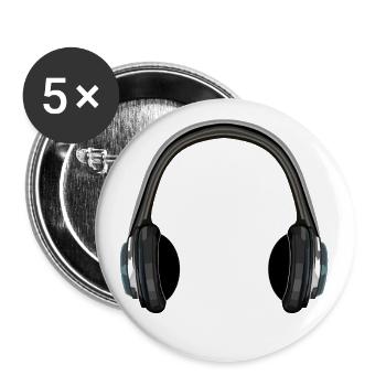 Old School Music Headphones - Buttons large 2.2'' (5-pack) - white