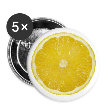 Radiate Positive Lemon Slice. Juicy Slice Lemon - Buttons large 2.2'' (5-pack) - white