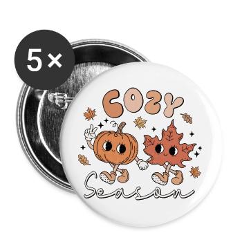Cozy Season - Buttons large 2.2'' (5-pack) - white