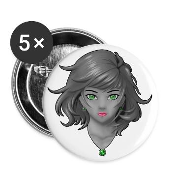 Anime girl with pretty jewelry - Buttons large 2.2'' (5-pack) - white