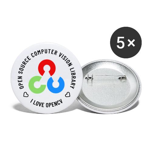 I Love OpenCV (Dark Logo) - Buttons large 2.2'' (5-pack)