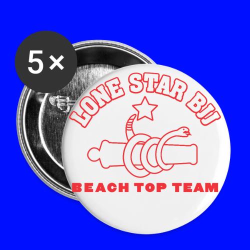 Beach Top Team - Lone Star BJJ - Red and White - Buttons large 2.2'' (5-pack)
