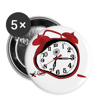 Broken Clock - Buttons large 2.2'' (5-pack) - white