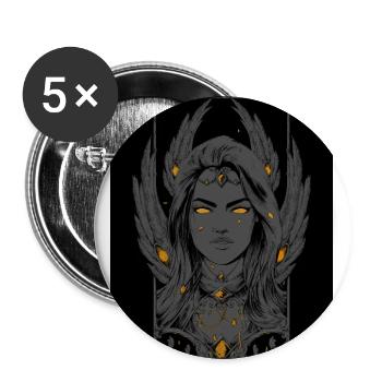 Seraphim All Black - Buttons large 2.2'' (5-pack) - white