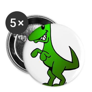 Dino King: Full Color T-Rex Design - Buttons large 2.2'' (5-pack) - white