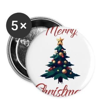 Christmas Tree - Buttons large 2.2'' (5-pack) - white