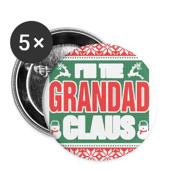 Im The Grandad Claus Christmas Tshirt - Buttons large 2.2'' (5-pack) - white
