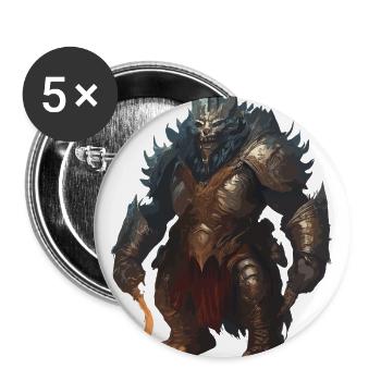 Threatening Ork Warriors In Armor Fantasy Graphics - Buttons large 2.2'' (5-pack) - white