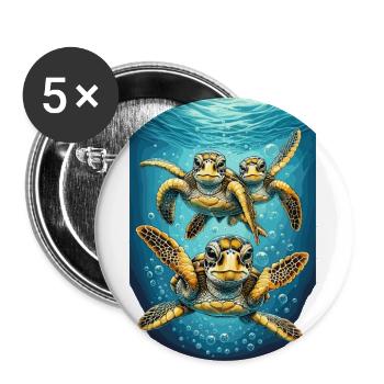 Oceanian Turtle Friends - Buttons large 2.2'' (5-pack) - white