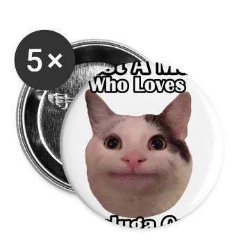 Just A Man Who Loves Beluga Cat - Buttons large 2.2'' (5-pack) - white
