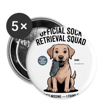 Dalmatian Puppy with Sock Toy Design - Buttons large 2.2'' (5-pack) - white