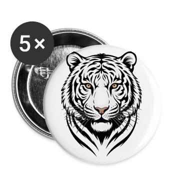 White Tiger Icon – Fierce & Elegant Artwork - Buttons large 2.2'' (5-pack) - white