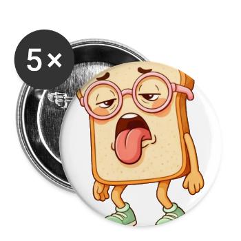 Tired Bread Tony – Funny Bread Cartoon - Buttons large 2.2'' (5-pack) - white