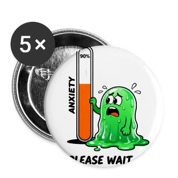 Anxious Slime Thermometer - Buttons large 2.2'' (5-pack) - white