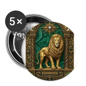 Golden Lion in Ornate Arch - Buttons large 2.2'' (5-pack) - white