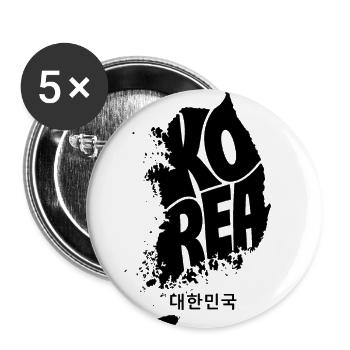 Korea Map Typography Minimalist Design - Buttons large 2.2'' (5-pack) - white