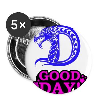 Blue Dragon Good Day Neon - Buttons large 2.2'' (5-pack) - white