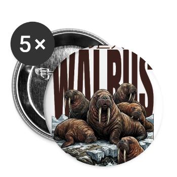 Walrus The Arctic Giant Full Graphics Art - Buttons large 2.2'' (5-pack) - white