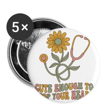 Blooming Heartbeat Stethoscope - Buttons large 2.2'' (5-pack) - white