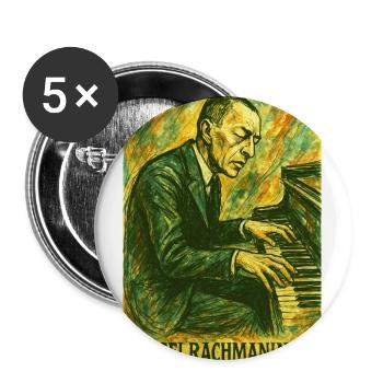 Rachmaninoff at the Piano - Buttons large 2.2'' (5-pack) - white