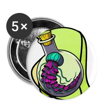 Neon Brain Bottle - Buttons large 2.2'' (5-pack) - white