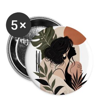 Monstera Silhouette - Buttons large 2.2'' (5-pack) - white