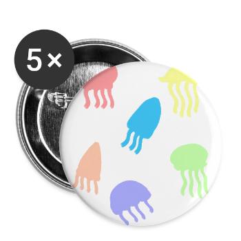 Pastel Jellyfish Burst Silhouette Whimsical Ocean - Buttons large 2.2'' (5-pack) - white