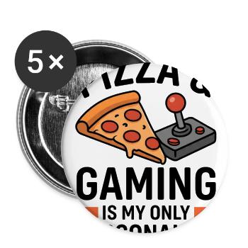 Pizza Arcade Pixel Joy - Buttons large 2.2'' (5-pack) - white