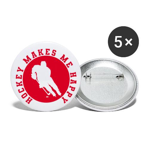 Hockey Makes Me Happy – Ice Hockey Fan Emblem - Buttons large 2.2'' (5-pack)