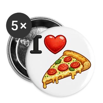 I Heart Pizza Slice - Buttons large 2.2'' (5-pack) - white