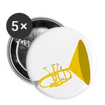 Funky Trumpet - Buttons large 2.2'' (5-pack) - white