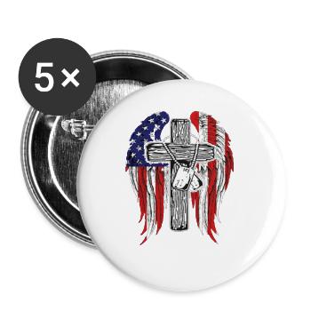 Stand For The Flag And Kneel For The Cross - Buttons large 2.2'' (5-pack) - white