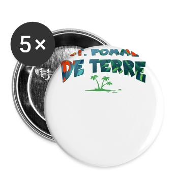 St. Pomme De Terre - Potato Caribbean Island Ron Souvenir - Buttons large 2.2'' (5-pack) - white
