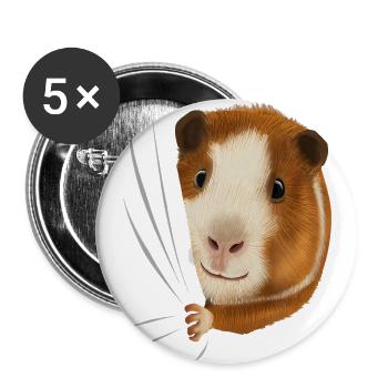 from side guinea pig clos cavy out gift guinea - Buttons large 2.2'' (5-pack) - white