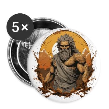 God of Thunder Zeus - Buttons large 2.2'' (5-pack) - white