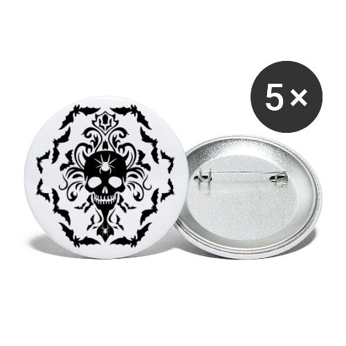 Gothic Damask Pattern (Spider Mind Black) - Buttons large 2.2'' (5-pack)