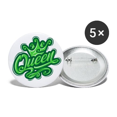 Queen With Crown, Typography Design - Buttons large 2.2'' (5-pack)