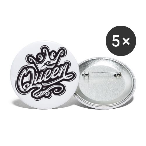 Queen With Crown, Typography Design - Buttons large 2.2'' (5-pack)